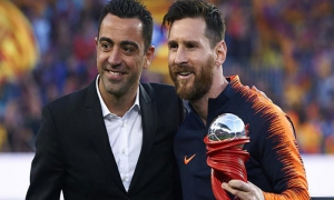 Xavi y Messi leyendas del Barcelona. 