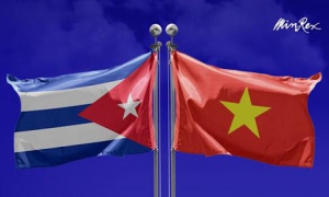banderas de Cuba y Vietnam
