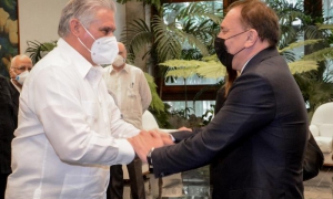 ENCUENTRO DIAZ CANEL CON VICE PRIMER MINISTRO RUSO