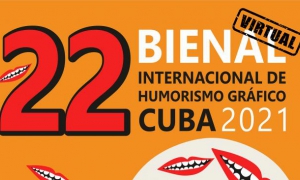 Cartel de la 22 Bienal Internacional de Humorismo Gráfico, Cuba, 2021