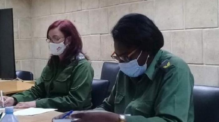 Presidenta y vicepresidenta del Consejo Provincial de Defensa en el territorio mayabequense, Yanina de la Nuez y Tamara Valido.