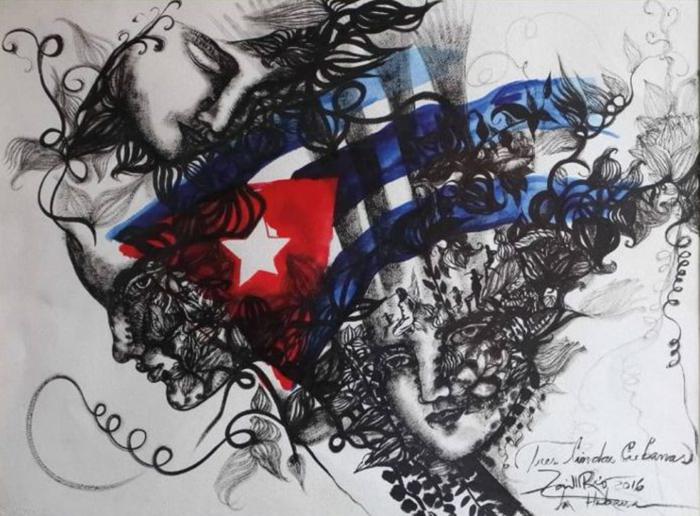 Obra Tres lindas cubanas, de Zaida del Río.
