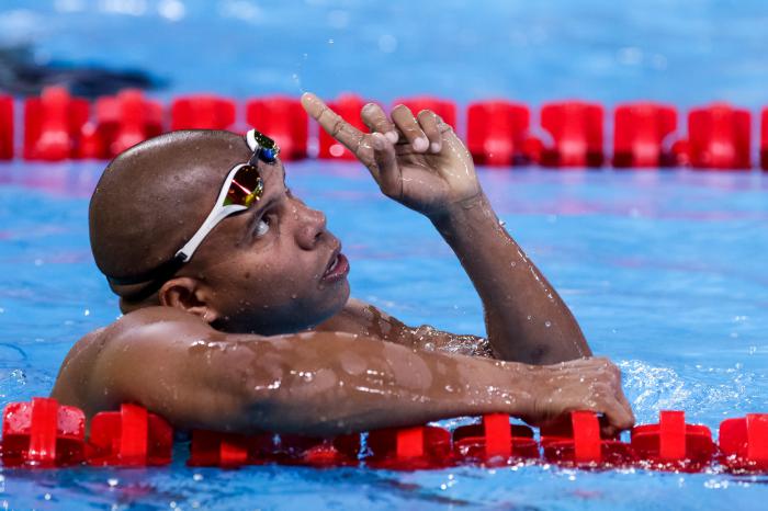 Lorenzo Pérez, de Cuba, compite en la final de 400 m Libre S6 en el centro acuático de la Villa Deportiva Nacional (VIDENA) durante los VI Juegos Parapanamericanos Lima 2019.