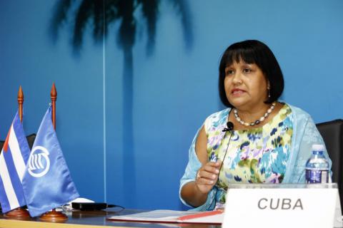 Viceministra de Relaciones Exteriores de la República de Cuba, Anayansi Rodríguez Camejo en la 26ª Reunión Ordinaria del Consejo de Ministros de la AEC