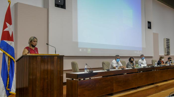 I Conferencia Nacional de Seguro al medio ambiente, en el Palacio de Convenciones, Draisi Ramirez Blanco, Directora General de ESEN