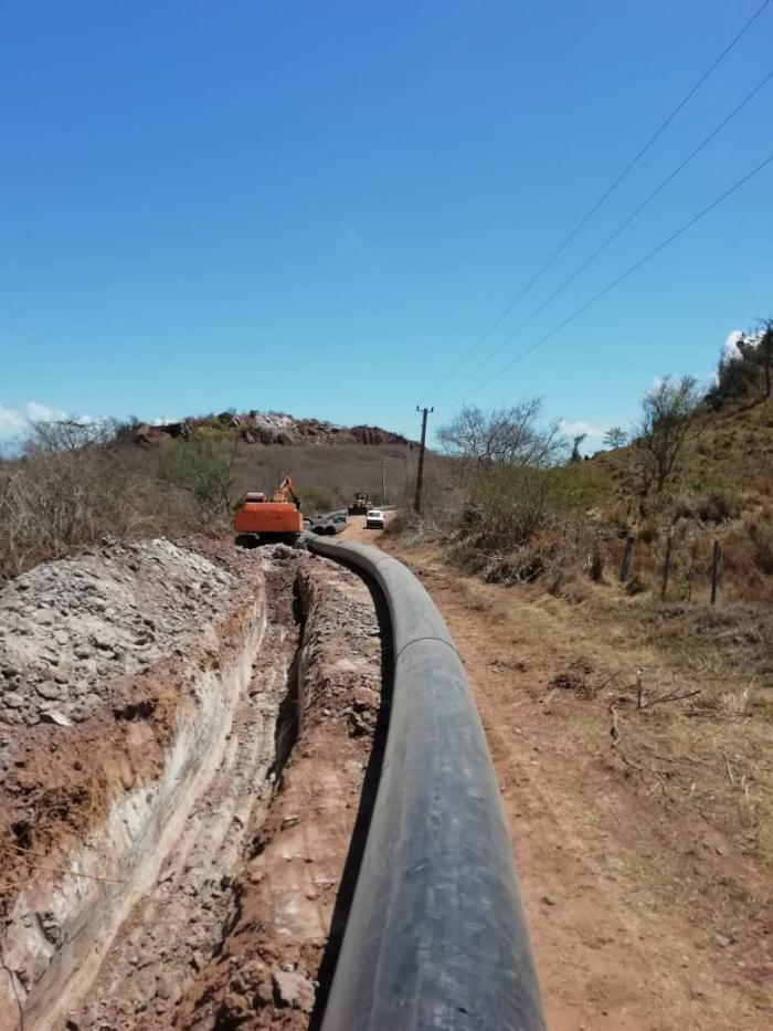 Parte del trazado de la nueva conductora de agua hacia Cayo Coco, en la zona de la Isla de Turiguanó