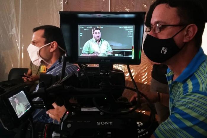 Escena del rodaje de La dictadura del algoritmo. foto: cortesÍa del entrevistado
