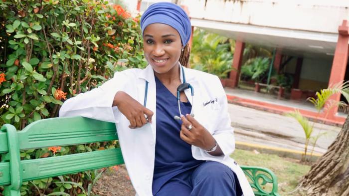 La joven Samira Addrey, en sus años de estudio en la ELAM. Foto: Cortesía entrevistada