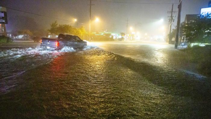 Una calle inundada de Slidell, Luisiana, EE.UU., 18 de junio de 2021. 