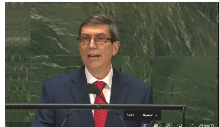 Canciller Bruno Rodríguez Parrilla en la AGNU.