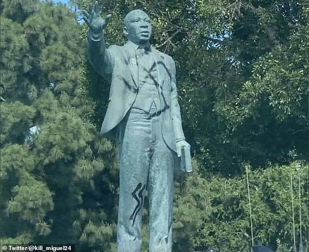 Estatua de Martin Luther King profanada en el parque que lleva su nombre de California