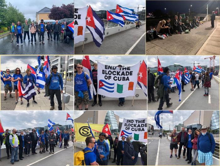 Imágenes de la caminata emprendida por amigos irlandeses en solidaridad con Cuba. 