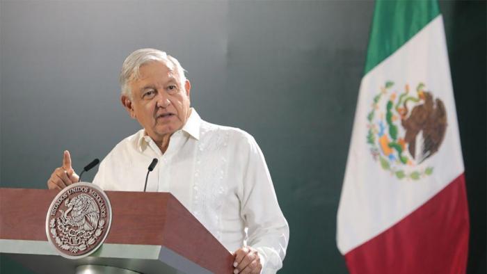 El presidente Andrés Manuel López Obrador en Tabasco, México, 12 de julio de 2021