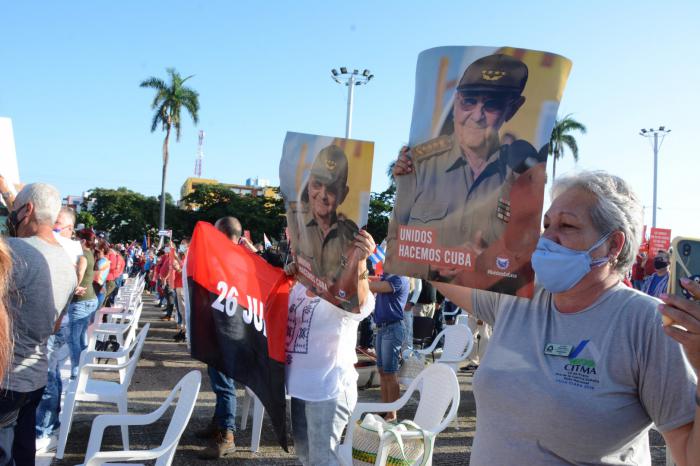 Acto de apoyo a la Revolución en Sancti Spíritus