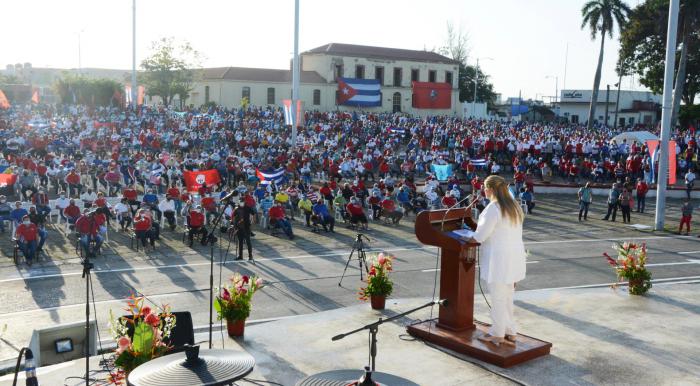 Acto de apoyo a la Revolución en Sancti Spíritus