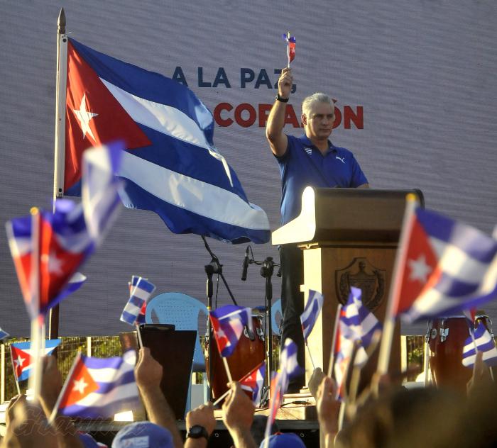 Acto político cultural de apoyo a la revolución cubana, palabras de Miguel Díaz-Canel presidente de la República de Cuba.