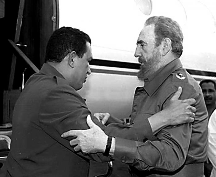 Los Comandantes Fidel Castro y Hugo Chávez en su amistad eterna
