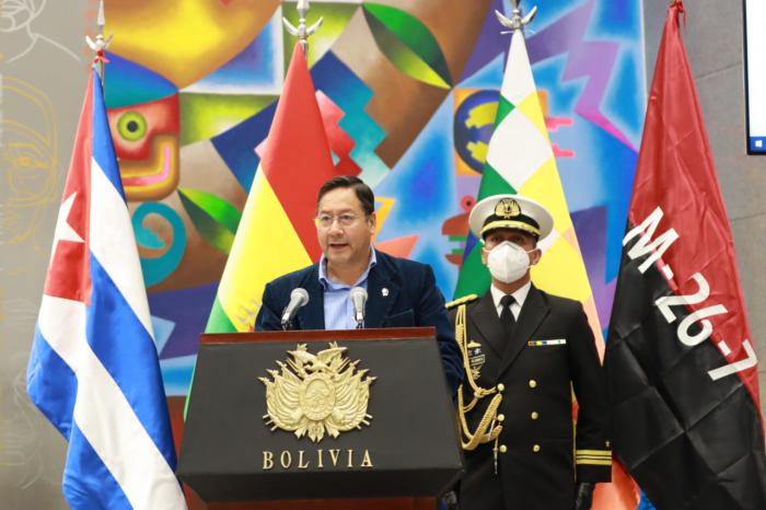 Acto de solidaridad con Cuba, en Bolivia, este 26 de julio