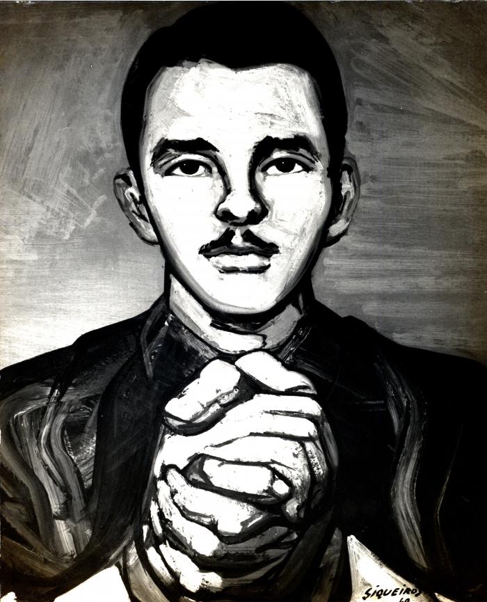 En este retrato en que las manos se estrechan en simbolo de unión y solidaridad, el célebre pintor mexicano David Alfaro Siqueiros rindió homenaje a la heroica figura de Frank País. Publicado: 28/11/1965