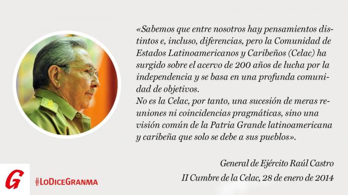 Raúl sobre la Celac