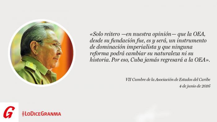 Raúl sobre la OEA