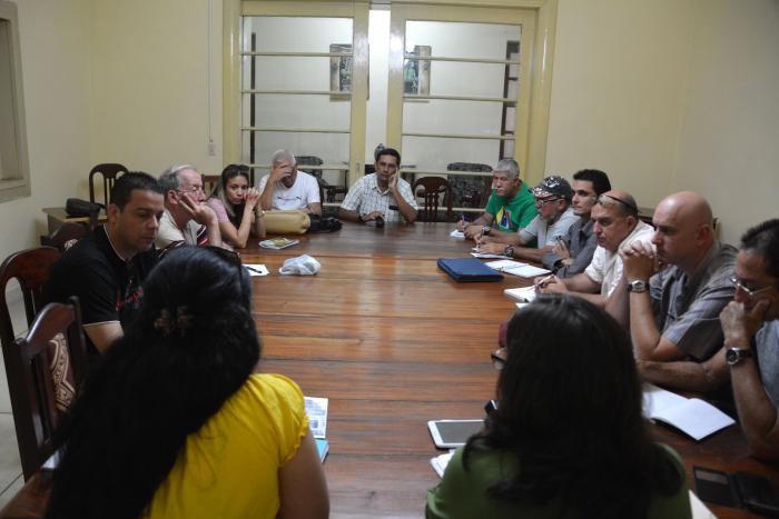 Equipo de corresponsales del Periódico Granma durante una reunión en 2019
