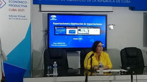 Vivian Herrera Cid, directora general de Comercio Exterior del Ministerio de Comercio Exterior y la Inversión Extranjera (MINCEX), mencionó entre las potencialidades de Cuba para la impulsar la exportación el contar con profesionales altamente calificados