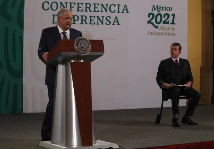 El presidente Andrés Manuel López Obrador durante su conferencia matutina en Palacio Nacional, en la Ciudad de México, el 25 de octubre de 2021.