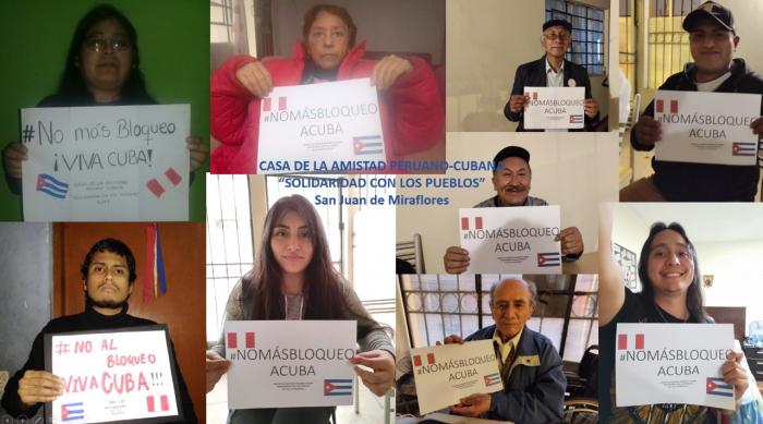 Encuentro virtual en contra del bloqueo a Cuba. Foto tomada del twitter de Siempre con Cuba