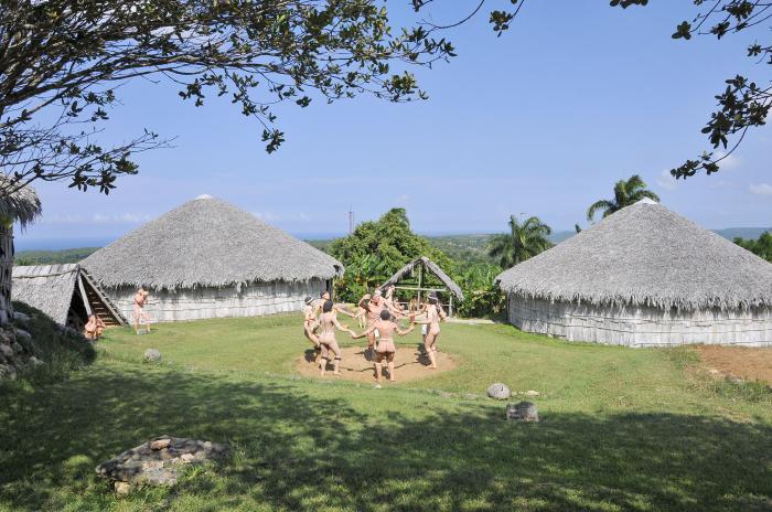 Encuentro de corresponsales del periódico Granma en la provincia de Holguín. Sitio arqueológico Chorro de Maita. Aldea Taina.