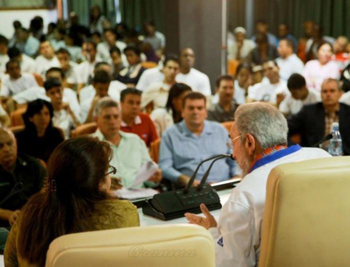 Encuentro de Fidel Castro Ruz con Estudiantes. Liudmila Alamo Dueñas Fid19633