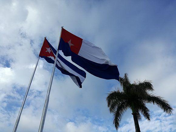 banderas y palma