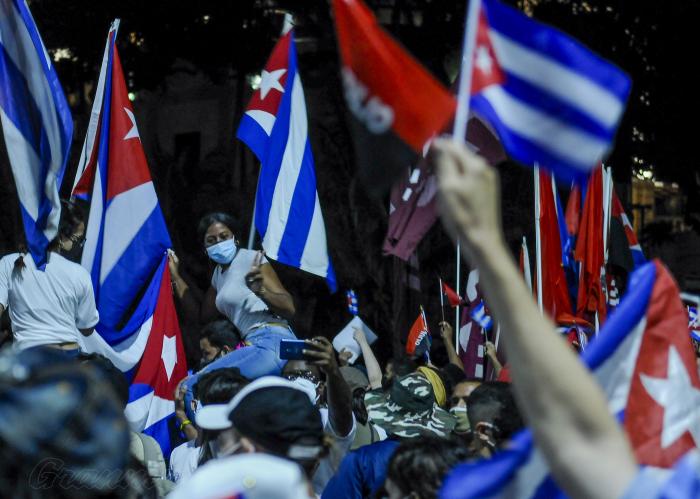 Acto político cultural en apoyo a la Revolución cubana, en la explanada del Malecón, precidido por, el General de Ejército Raúl Castro Ruz y el Presidente de la República de Cuba, Miguel Díaz  Canel Bermúdez