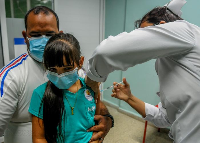 Vacunación de ensayo soberana plus, en niños convalecientes de Covid, hospital Pediatrico Juan Manuel Márquez