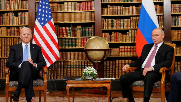	
Los presidentes de EE.UU., Joe Biden, y de Rusia, Vladímir Putin, en Ginebra, Suiza, el 16 de junio de 2021. Foto; Reuters