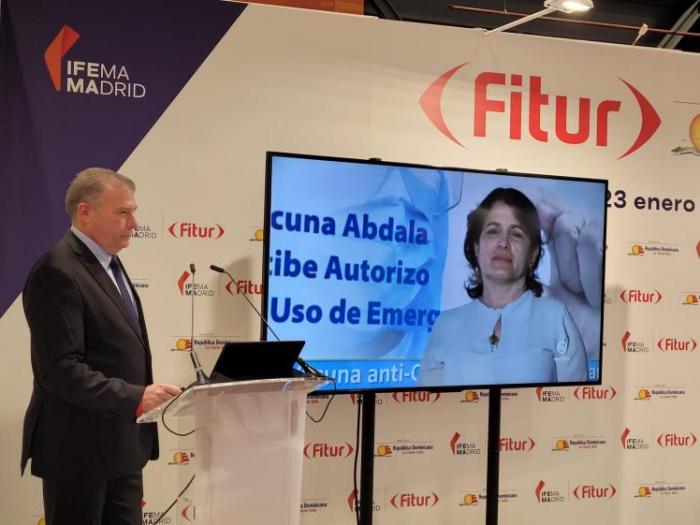 El ministro de Turismo de Cuba, Juan Carlos García Granda durante una rueda de prensa durante la Feria Internacional de Turismo (Fitur) de Madrid.