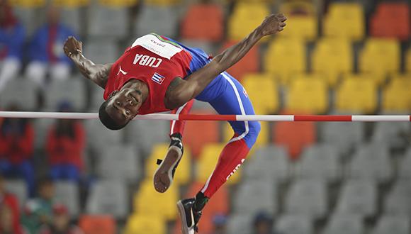 Lima, Friday August 09, 2019 - Luis Zayas from Cuba wins the gold medal in the Men's High Jump Athletics Final during the Pan American Games Lima 2019 at Villa Deportiva Nacional