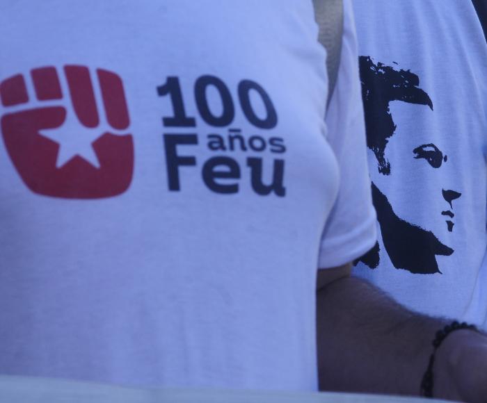 Acto por el 93 aniversario del asesinato de Julio Antonio Mella, desarrollado en la universidad de La Habana, Vedado