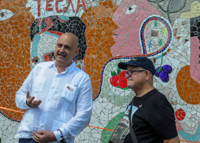 Inaugurado mural del artista plástico José Rodríguez Fuster(FUSTER) en la comunidad de jaimanitas, en saludo a los 120 años de relaciones internacionles entre Cuba y Servia