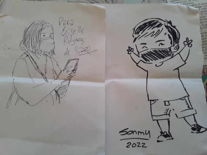 Caricatura de parte de nuestro equipo de la web