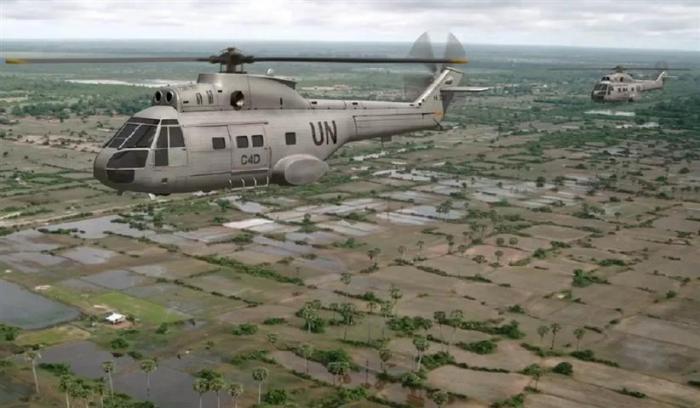 Helicóptero derribado