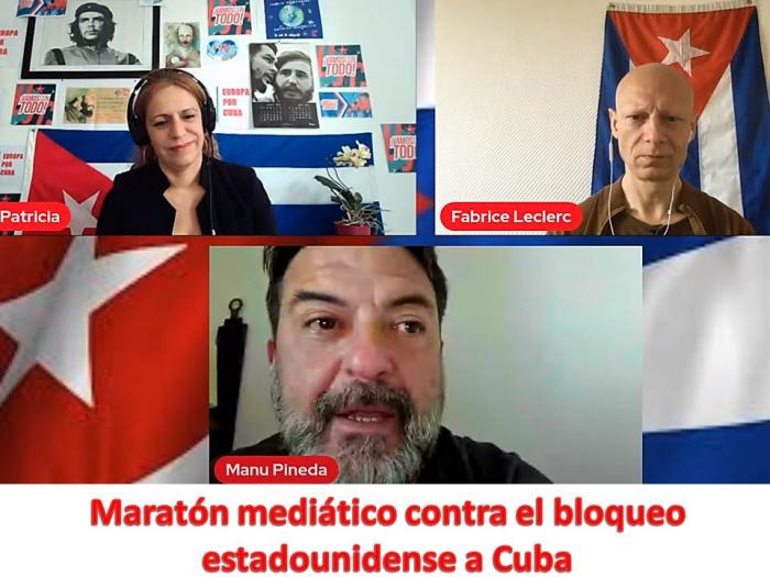 Maratón mediático del 2 y 3 de abril en contra del bloqueo a Cuba. Foto: PL