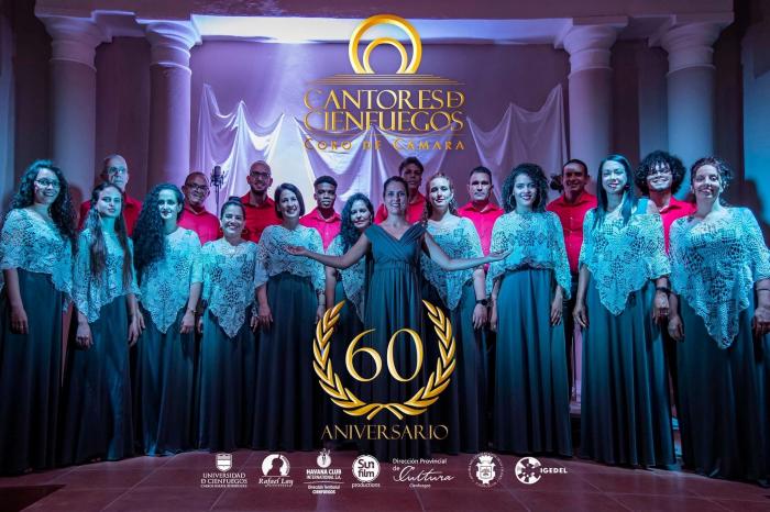 cartel del aniversario 60 del Coro de cámara Cantores de Cienfuegos