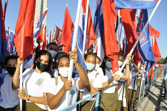 Desfile de los trabajadores por el 1 de Mayo.