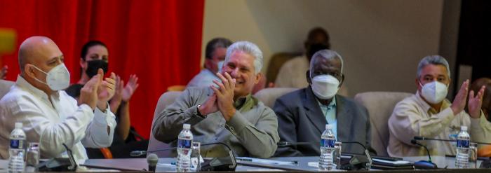 Encuentro de solidaridad con cuba, en el Palacio de convenciones presidido por el Primer Secretario del PCC