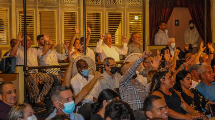 Cienfuegos en 26, Gala por el 26 deJulio en el Teatro Tomás Terry, presidido por el Presidente y primer Secretario del PCC, Miguel Díaz Canel Bermúdez