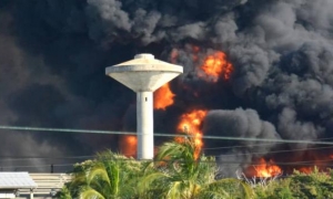 Incendio en Base de Supertanqueros de Matanzas 