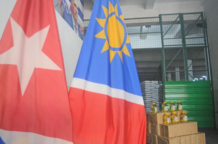 Acto de agradecimiento a Donativo alimenticio de Namibia e la Empresa Mayorista Habana 1 en el municipio   Diez de Octubre