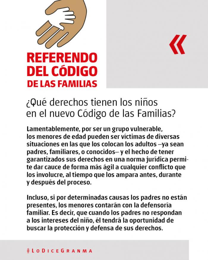 ¿Qué derechos tienen los niños en el nuevo Código de las Familias?