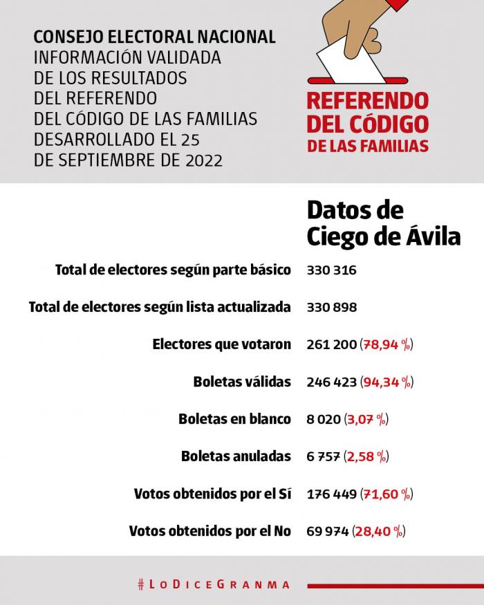 Resultados Referéndum Código de las familias